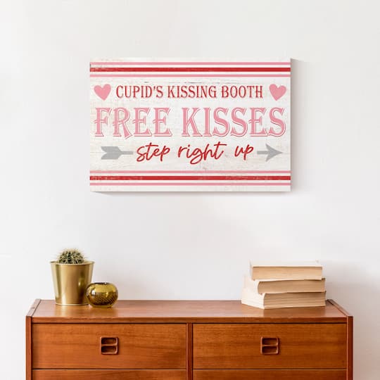 Cupid Kissing Booth Canvas Wall Art